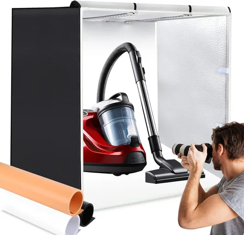 Miniatura 18 de Caja de luz, PULUZ 11.8"/30cm Caja de luz para estudio fotográfico, caja de luz portátil con brillo ajustable, caja de luz profesional plegable