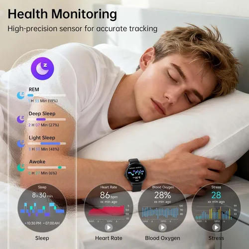 Miniatura 3 de Smart Watch for Women Men, 1.27" HD AMOLED Stylish Smartwatch (Answer/Call) for iPhone/Android/Samsung, Fitness Tracker with 120+ Sport Modes, Heart