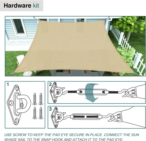 Miniatura 3 de ECOOPTS Kit de accesorios para toldo con tensores de 6 pulgadas para instalación de toldo rectangular