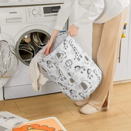 Miniatura 7 de Cesta de Ropa para Niños Extra Grande Cesta de Bebé para Guardería, 58L Cestas para Niños para Guardería Cesta de Almacenamiento de Animales