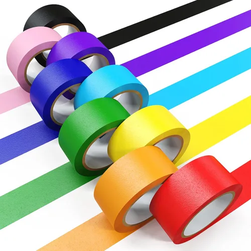 Miniatura 8 de CHIYUNS Cinta adhesiva de color, cinta de pintores de color para niños, 10 rollos de 1 pulgada de ancho x 12 yardas cada uno, cintas de papel