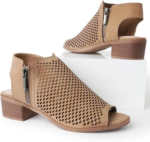 Miniatura 7 de J. Adams Botines Tracy para mujer - Botines de tacón bajo con puntera abierta