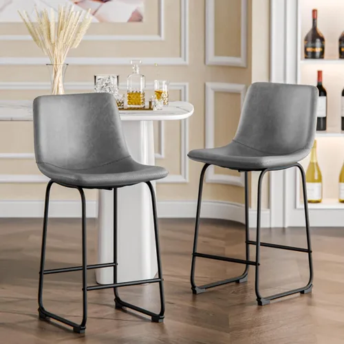 Miniatura 17 de YaFiti - Juego de 2 sillas de comedor de 18 pulgadas, sillas modernas tapizadas para comedor con cojines de piel sintética y patas de metal, silla
