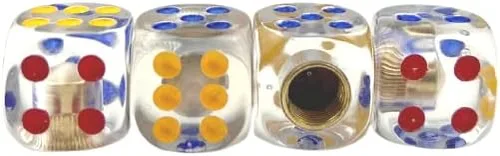 Miniatura 2 de 4 piezas Tapones para válvula de neumático de coche, universales para ruedas de vehículos, forma de dados, cubiertas universales para válvulas