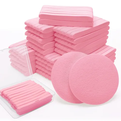 Luxiv - Esponjas faciales comprimidas, 240 + 1 unidad, esponja facial redonda, esponjas profesionales comprimidas para eliminación de maquillaje