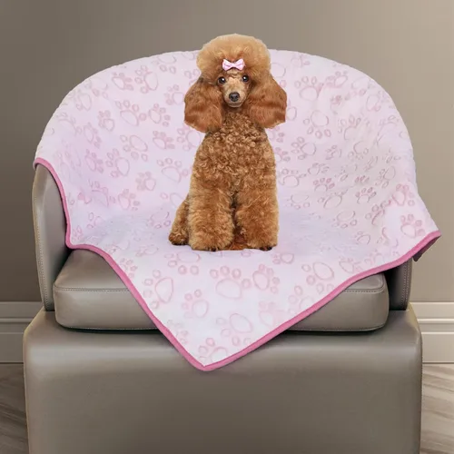 Miniatura 21 de Manta para perros rellena premium suave, con impresión de huella de pata gris de franela, 43 * 66 pulgadas, manta autocalentable para gatos