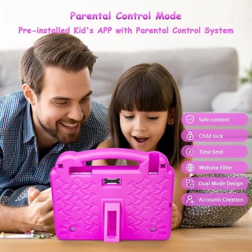 Miniatura 6 de Tableta para niños de 10 pulgadas, Android 15 para niños, WiFi 6, Octa-Core, 8 GB de RAM 64 GB ROM, 5000 mAh, GMS, tabletas Android con control