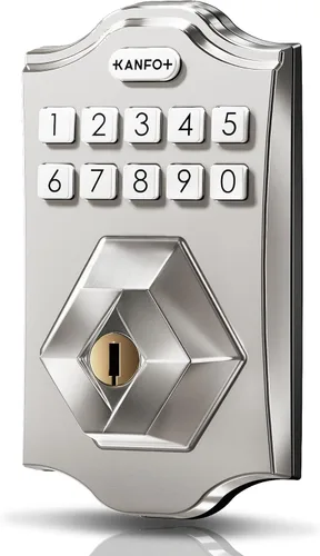 Miniatura 8 de KS2 huella digital, cerrojo de entrada sin llave con teclado, cerrojo electrónico, cerraduras inteligentes para puerta delantera, con código