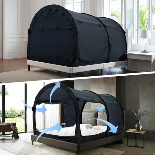 Miniatura 14 de Alvantor Tienda de campaña con dosel para cama, tiendas de campaña de ensueño, espacio de privacidad, tamaño individual, tiendas de campaña