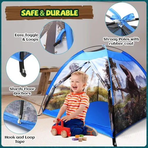 Miniatura 2 de Tienda de campaña de dinosaurio para niños de 48 x 48 x 43 pulgadas realista para niños pequeños como juguetes de dinosaurio, perfecta para niños