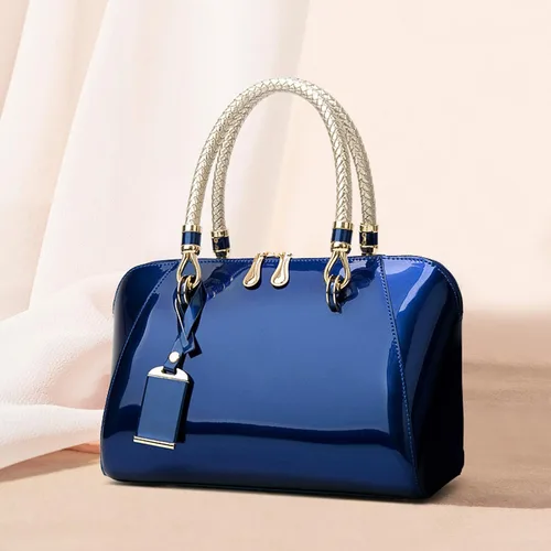 Miniatura 3 de NICOLE & DORIS Bolsos de mano para mujer, bolsos de mano de charol con asa superior, elegantes bolsos de noche, bolsos de hombro pequeños
