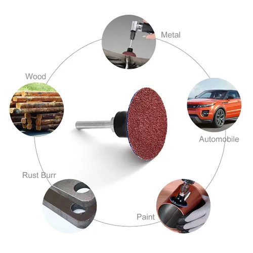 Miniatura 4 de Tshya Disco de bloqueo de rollo de cambio rápido, 60 unidades de discos de lijado de grano 80 de 2 pulgadas, accesorios para amoladora de troquel