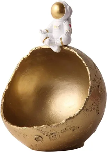 Figura de astronauta de resina, adorno de astronauta de astronauta, escultura en caja de almacenamiento, organizador de cuencos para decoración de