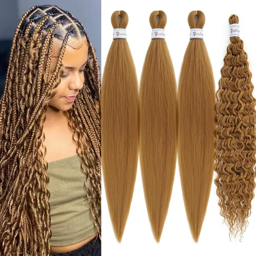 Miniatura 14 de Cabello para trenzar rizado ondulado negro 1B preestirado de onda oceánica profunda de ganchillo bohemio para trenzar de 16 pulgadas, 2 paquetes