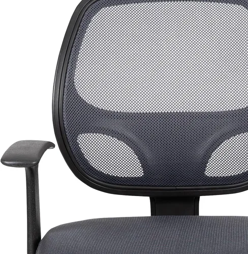 Miniatura 11 de Flash Furniture Flash Fundamentals Silla de oficina ergonómica giratoria de malla gris con brazos