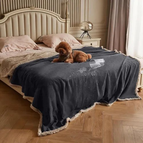 Miniatura 9 de Kritter Planet - Manta impermeable y a prueba de orina para perros grandes; manta suave, reversible y a prueba de líquidos para proteger el sofá