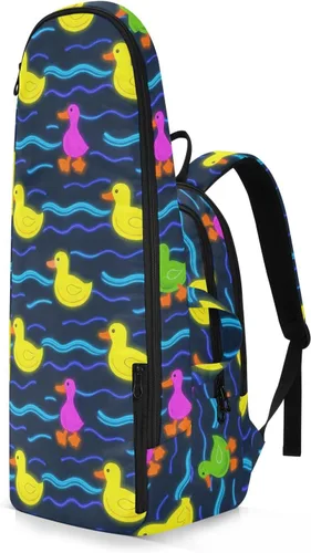Miniatura 2 de Women Men Tennis Backpack Cute Sturdy Cute Animal Colorful Fluorescent Duckling 2 Rackets Padded Tennis Bag Gym Bag for Women, Men, Teenagers Tenis