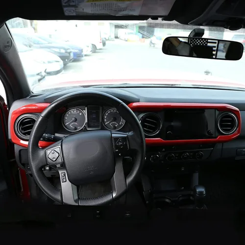 Miniatura 6 de Adhesivos para tablero, consola central para automóvil, de plástico ABS, para apariencia de interior, para Toyota Tacoma 2016 2017 2018 2019 2020