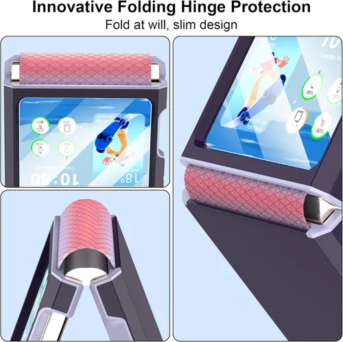 Miniatura 2 de Funda diseñada para Galaxy Z Flip 5 con protección de bisagra para Samsung Flip 5, resistente a prueba de golpes, funda protectora de cuerpo
