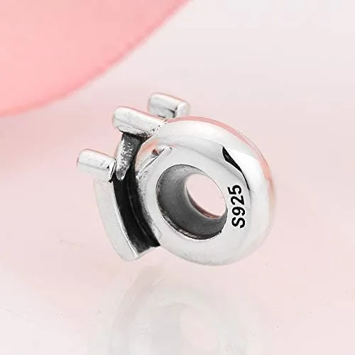 Miniatura 2 de FAEFASH Colgante espaciador de goma con dije de plata de ley 925 con clip para pulseras estilo Pandora, Metal, plateado
