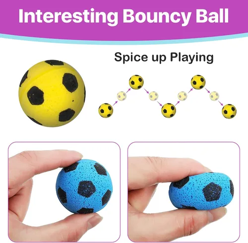 Miniatura 5 de SPOT Pelota de fútbol de esponja para gatos y gatitos, juguete de peluche interactivo y colorido, divertido de batear y perseguir, mantiene a