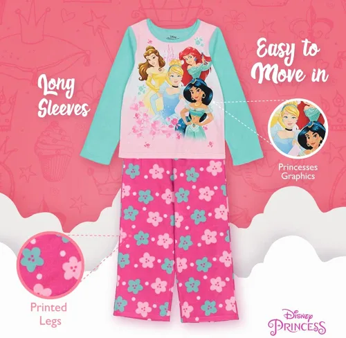 Miniatura 4 de Disney Conjunto de pijama de algodón ajustada de 4 piezas para niña