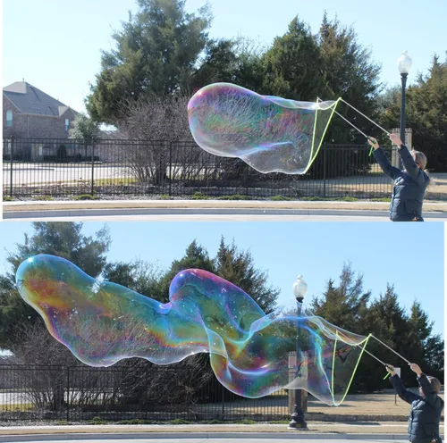 Miniatura 7 de Varita de burbujas, varita gigante de burbujas de acero inoxidable, juguete para exteriores para niños, diseño telescópico, juguetes de burbujas
