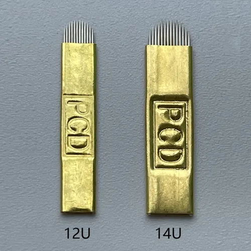 Miniatura 5 de PCD U14 - Agujas Mircoblading para cejas, 30 unidades, agujas desechables de maquillaje permanente, manual de tatuaje, hoja de arco, 14 pines