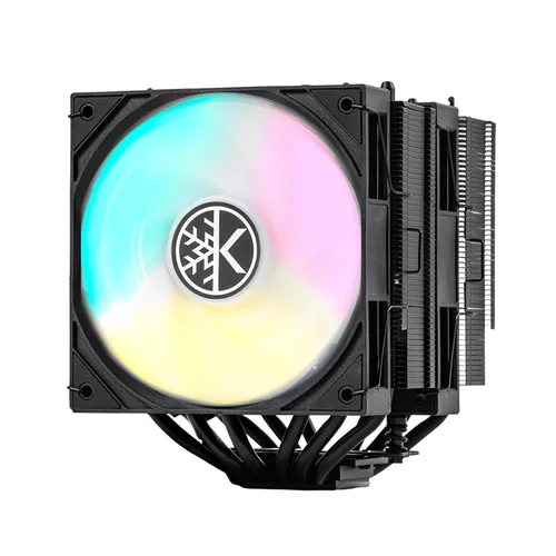 KINGCOOL Iron Wind 120 ARGB Enfriador de aire para CPU, 6 tubos de calor y torres duales, ventiladores PWM duales de 120 mm, velocidad de 1800 RPM,