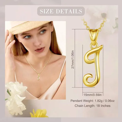 Miniatura 11 de EUDORA Collares de plata esterlina con inicial para mujer, regalos clásicos de 26 letras sin cuello para niñas, hermana, madre hija, cadena de 18