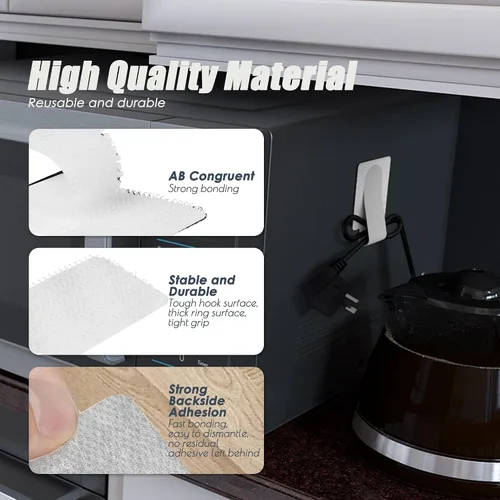 Miniatura 3 de Organizador de cables para electrodomésticos, organizador de cables adhesivo grande de escritorio para pequeños electrodomésticos de cocina, fuerte