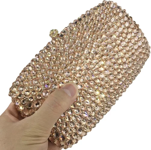 Miniatura 3 de Boutique De FGG Bolsos de noche para mujer, bolsos de boda de cristal con picos