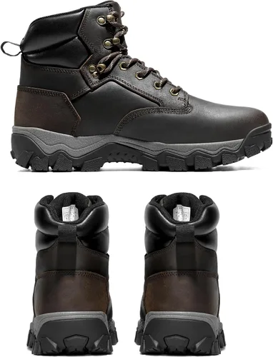 Miniatura 6 de NORTIV 8 Botas de senderismo para hombre, impermeables, con puntera suave, botas de trabajo de cuero