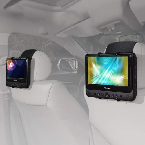 TFY - Soporte de reposacabezas de coche para reproductor de DVD portátil Sylvania SDVD9805 (también para cualquier reproductor de DVD portátil de