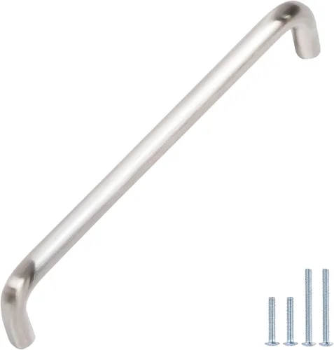 Paquete de 1 unidad de níquel cepillado con agujero central de 3.75 pulgadas | Manijas de metal sólido para gabinetes de baño y decoración del hogar