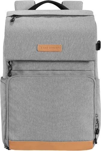 Miniatura 9 de K&F Concept Funda para cámara de 22L para fotógrafos, bolsas de cámara de gran capacidad con cubierta impermeable, compartimento para laptop de 15.6