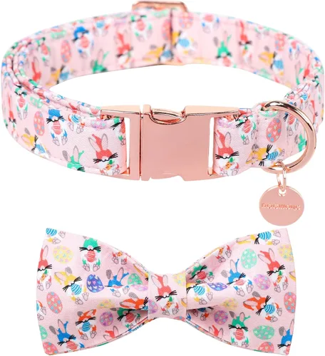 Miniatura 22 de DOGWONG Collar de perro de San Valentín con pajarita, corazón azul, perfecto para perros pequeños, medianos y grandes, patrón de corazón, pajarita
