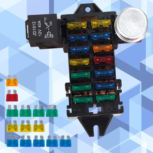 Miniatura 3 de Cheriezing Arnés de cableado de 14 circuitos extralargos, 14 fusibles de 12 V, compatible con Chevy Mopar Hotrod Universal Muscle Car Hot Rod Street