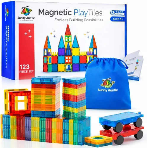 Miniatura 11 de Fichas Magnéticas 56 Piezas, Fichas Magnéticas para Niños y Niños Pequeños de 3 a 8 años, Juguete Magnético para Niños y Niñas de 3, 4, 5, 6, 7, 8