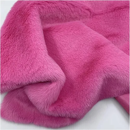 Miniatura 14 de Tela de piel sintética lanuda de felpa corta, suministros de tela de coser, súper suave y esponjosa, lujosamente cómoda para suministros de Rojo 3