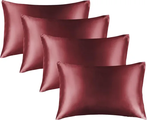 Miniatura 38 de Bedelite Funda de almohada de satén para el cuerpo, súper suave y refrescante, para el cabello y la piel, transpirable, sedosa y larga, 20 x 54 Rosa