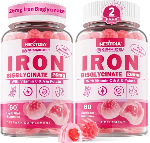 Miniatura 9 de Gomitas de hierro para mujeres y hombres, gomitas de bisglicinato de hierro de 26 mg, más vitamina C, folato, raíz de remolacha, B12 y zinc