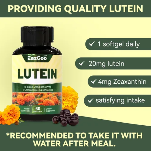 Miniatura 4 de Luteína para ojos, luteína 20 mg, suplementos de luteína y zeaxantina, suplementos para los ojos, alivio de la fatiga ocular y apoyo para la salud