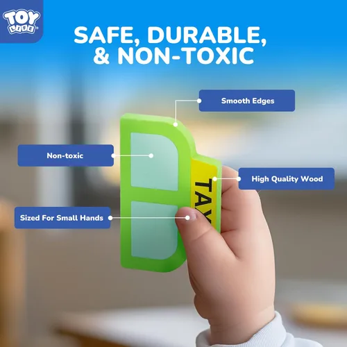 Miniatura 5 de TOY Life Rompecabezas para niños de 2 a 4 años, 4 vehículos con ortografía de madera para niños pequeños de 3 a 5 años, juguetes Montessori, regalos