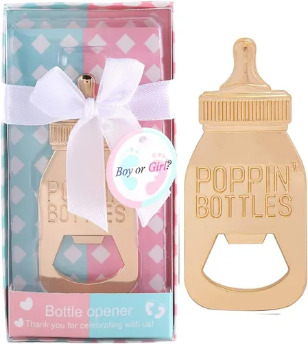 24 abrebotellas, recuerdo de baby shower para invitados, niños o niñas, revelación de género, recuerdos de fiesta, decoración de baby shower, Azul y