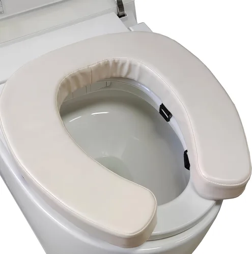Cojín acolchado para asiento de inodoro con espuma de alta densidad de 2 pulgadas y tela de poliuretano impermeable, cojín acolchado en forma de U,