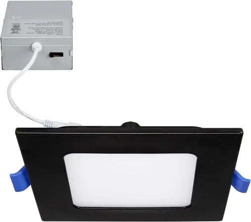 Maxxima Foco empotrable LED cuadrado ultrafino de 4 pulgadas, 5 CCT seleccionables a color, 2700 K/3000 K/3500 K/4000 K/5000 K, 700 lúmenes, borde