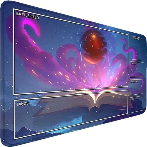 Miniatura 9 de MTG - Tapete de juego con bordes cosidos, parte inferior de goma antideslizante, tapete de juego TCG para gatos, superficie de goma lisa, tapete