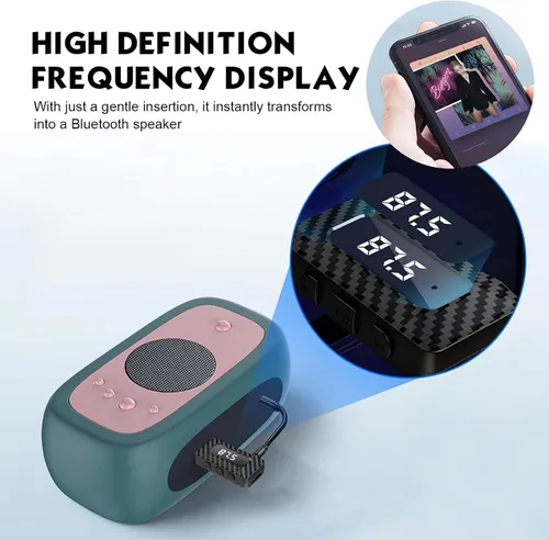 Miniatura 6 de Receptor Bluetooth USB para automóvil, pantalla LED HD, transmisor FM, adaptador de audio, DC 5V Plug and Play, receptor Bluetooth de frecuencia