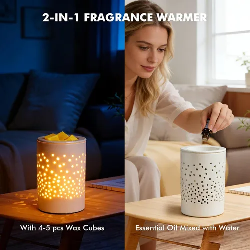 Miniatura 3 de Bobolyn Calentador eléctrico de cera de cerámica, calentador de velas, lámpara de cera derretida, calentador de fragancias, regalo ideal para bodas